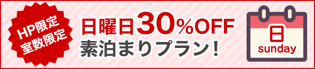 【長野県民限定 日曜日30％OFF素泊まりプラン！ 