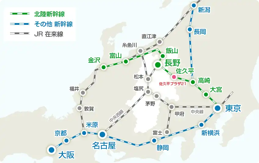 電車でのアクセスマップ